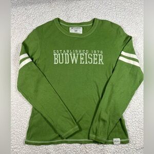 Vintage Champion Budweiser Thermal Long Sleeve Womens Medium